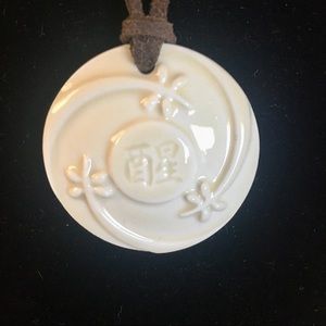 🆕 Glazed Ceramic Medallion necklace